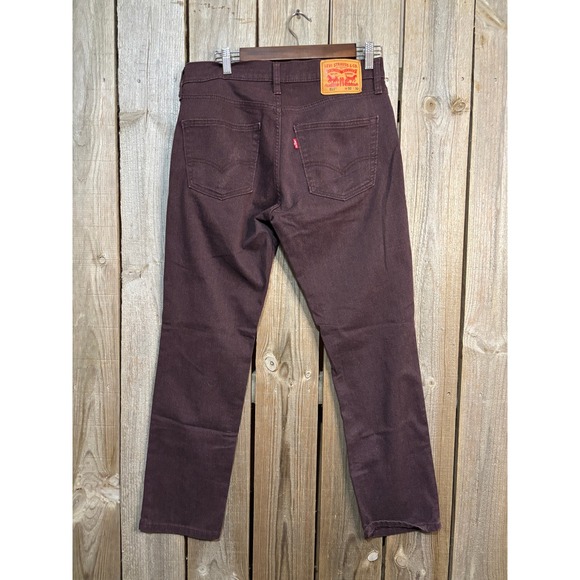 Levis 511 Slim Fit Jeans Mens 32x30 Burgundy Maroon Stretch Denim Pants - Picture 3 of 10